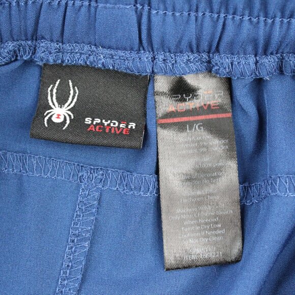 Spyder Mens Active Shorts Sz Large Blue Drawstring Pockets Polyester Stretch - Picture 11 of 12